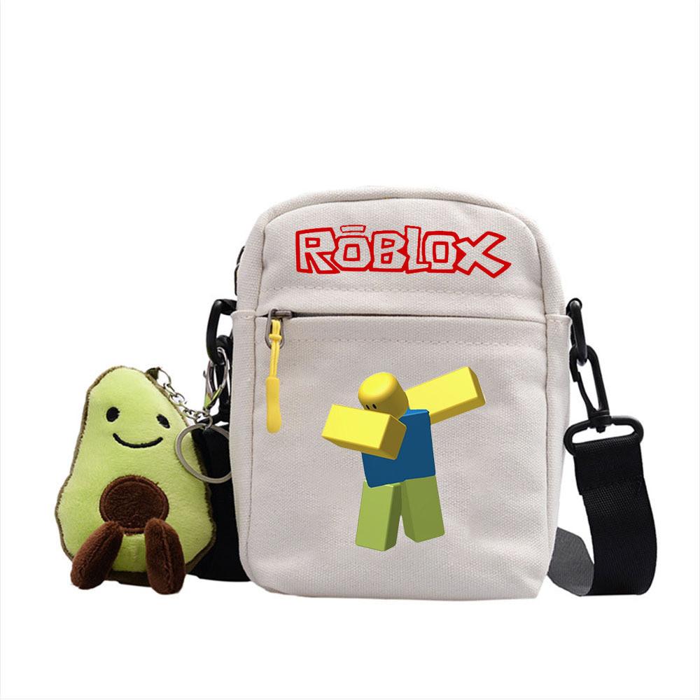 Plátěná taška přes rameno Roblox s potiskem herní postavičky pro běžné cestování a do školy