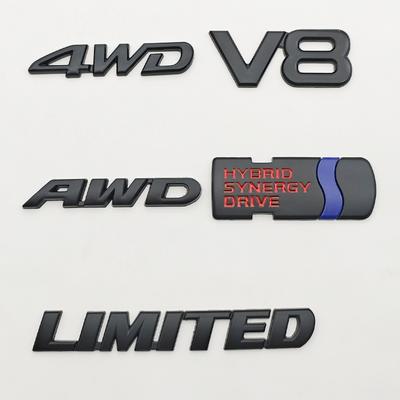 Adesivo de Emblema de Carro 3D Metal Preto HYBRID SYNERGY DRIVE V8 LIMITED AWD 4WD para Acessórios RAV4 RS