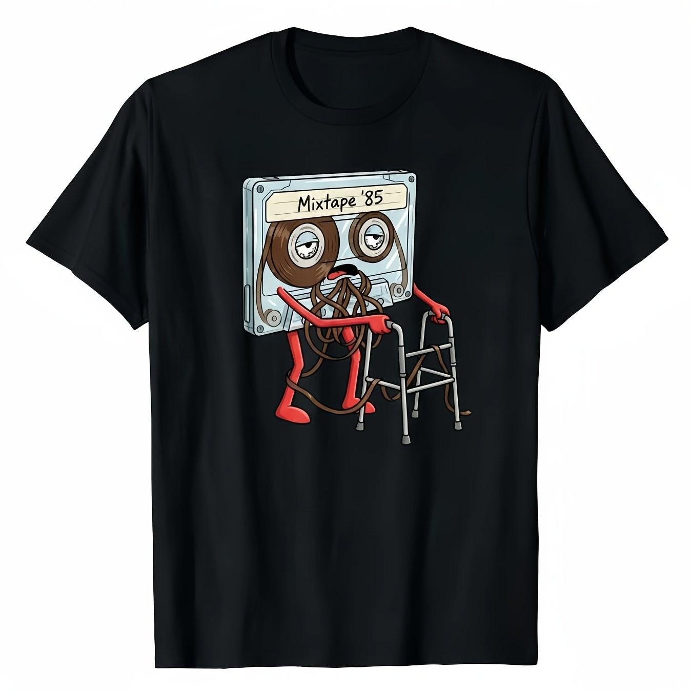 Funny Old Mixtape 85 Cassette Tape Graphic Tee Retro 80s Music Lover Gift TShirt S