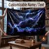 Fantasy Magic Theme Throw Blanket Custom Name Text Personalized Blanket Soft Cozy Blanket for Home Sofa Bed