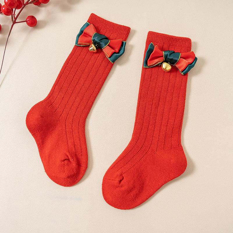 Christmas Baby Socks Newborn 0 to 3 6 9 12 18 24 Months Toddler Boys Socks Cute Red Bow-Tie Kids Socks for Girls Infantil