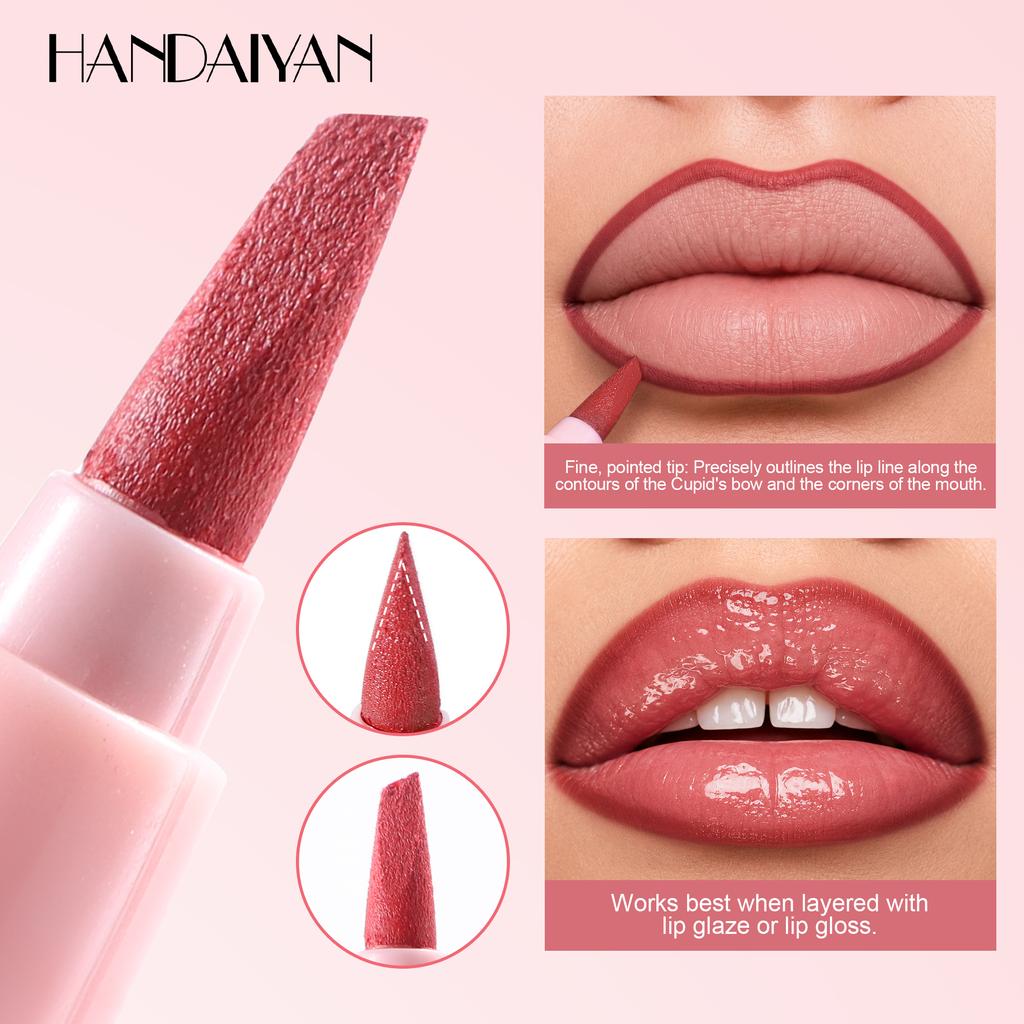 6pcs Precision Lip Liner Pencil Set, Waterproof Long-Lasting Matte Lip Contour Pen with Slanted Tip, Nude Lip Shaper Makeup for Defined and Plump Lips