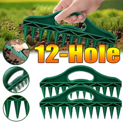 1-3PCS Seeds Spreader Seed-in Gardening Manual 12-Hole Soil Digger Portable Seeds Spacer Soil Puncher for Planting Seeds Soil Loosening