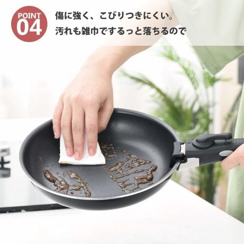 Abizoe 12-Piece Frying Pan and Pot Set, Diamond-Coated Black, Storage, Gas/IH Compatible, Removable Handles, 18-26cm (Black)