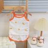 Summer Children Sling Shorts Set Fashion Flower Girls Kids Thin Breathable Pajamas Cute Cartoon Baby Toddler Home Clothes