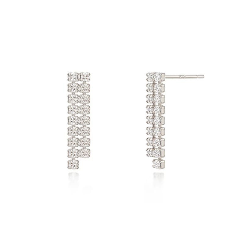 PAIGEFLYNN JEWELRY [925 Silver] Brill Two-Line Earrings