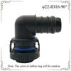 22mm-ID16 Large Size 90° Elbow Auto Quick Connector, PCV Valve Adapter for Engine Cooling Heater Hoses, Rubber Ring Color Random
