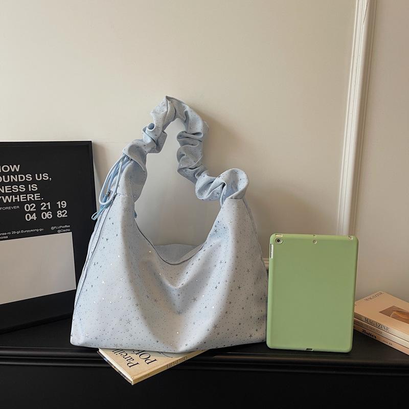

Stylish Star Print Pleated Dumpling Bag - Large Capacity, Personalized Design for Everyday Commutes, Single Shoulder or Cross-Body Carry.