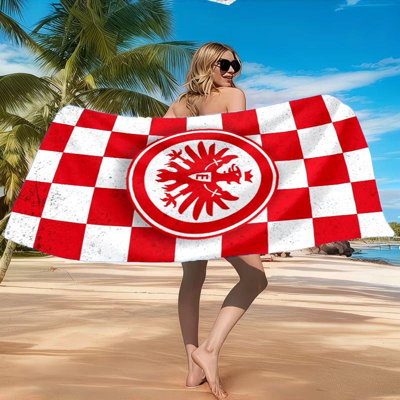 Eintracht Frankfurt Crest Beach Towel, Quick-drying, Easy To Care For, Suitable for Both Fitness and Beach Vacations,Sports Essential
