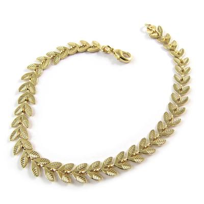 [P0709] - Gold Plated 'Epi De Wheat' Bracelet