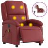 Electric Massage Chair Burgundy Faux Leather