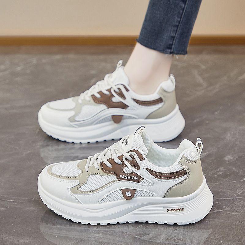 

Женские кроссовки для бега в стиле Dad Sneakers Удобные кроссовки на массивной платформе Нескользящие На шнуровке Дышащие Обувь для ходьбы для женщин Повседневные Тренировочные Теннисные кроссовки 35