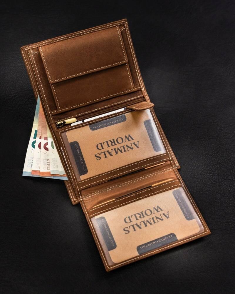 Large, Vertical Men's Wallet Made of Genuine Leather - Always Wild