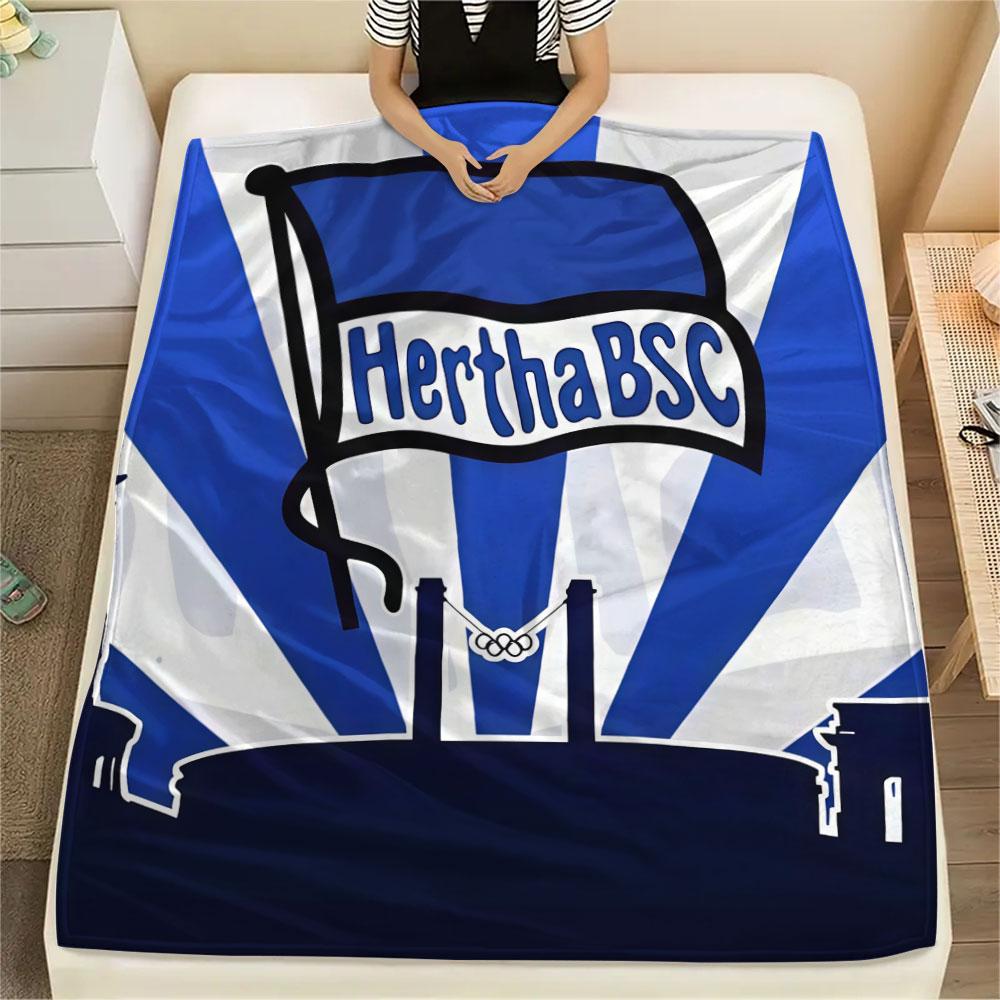 1PC Hertha BSC Patterned Flannel Blanket Suitable For All Seasons for Home Decor Warmth and Comfort Gifts Holiday Present