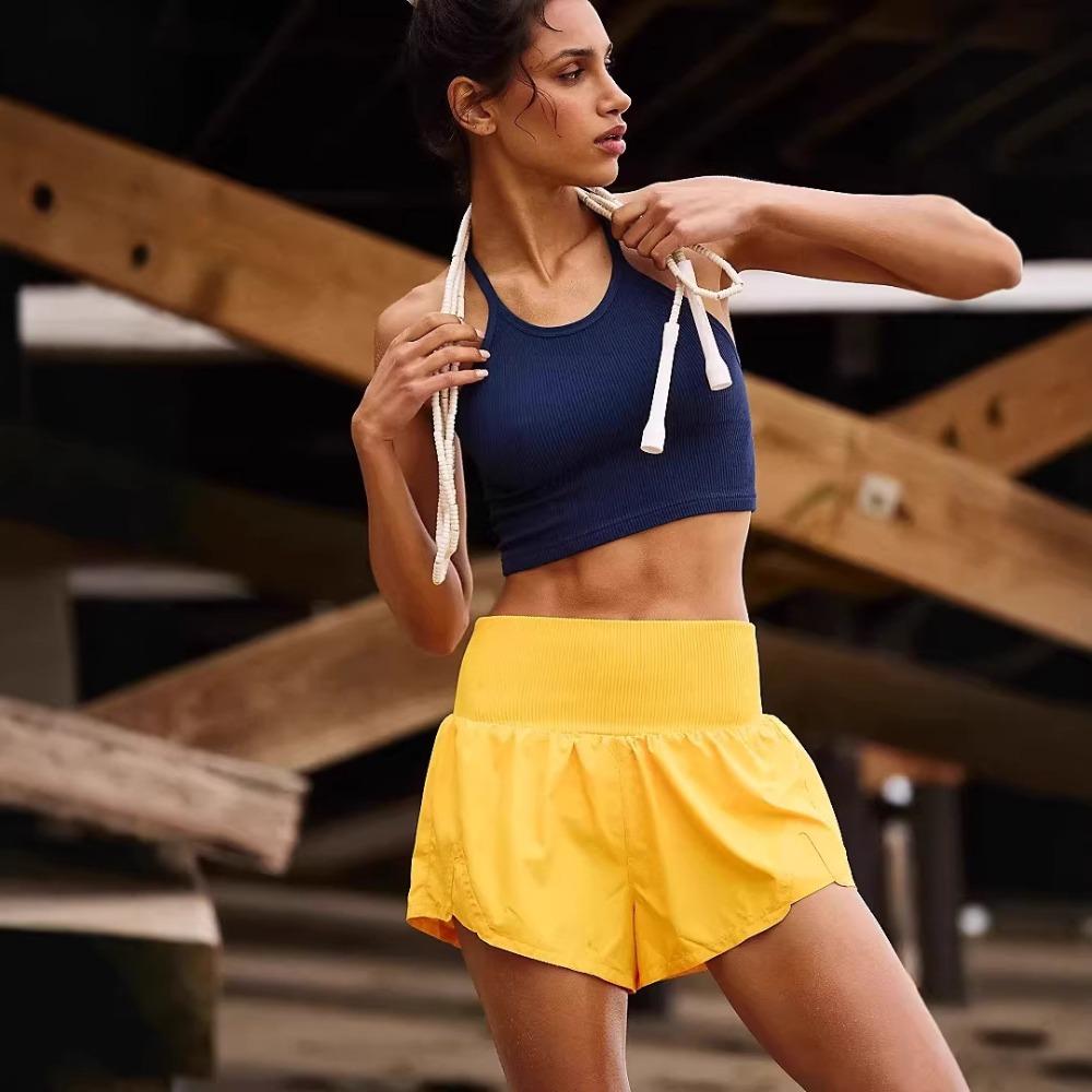 Women's Natural Waist Micro Elastic Knit Shorts Slim Sport Running Yoga Workout Hot Pants