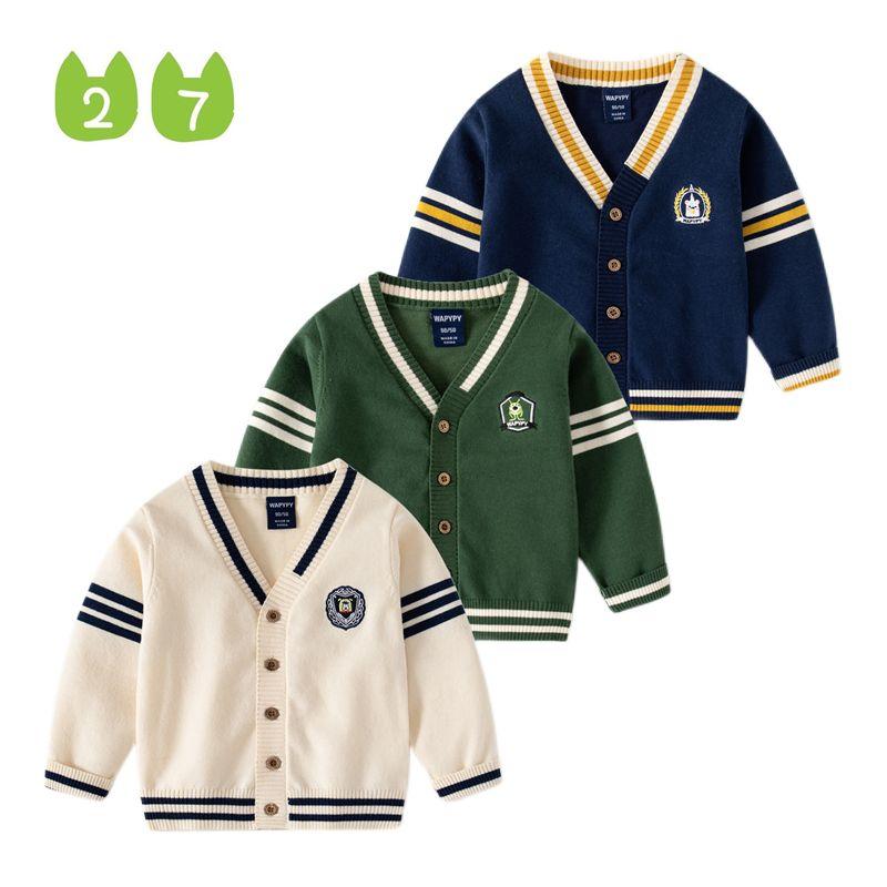 Children's Clothing Spring and Autumn Coat V-neck Embroidery Kids' Sweater