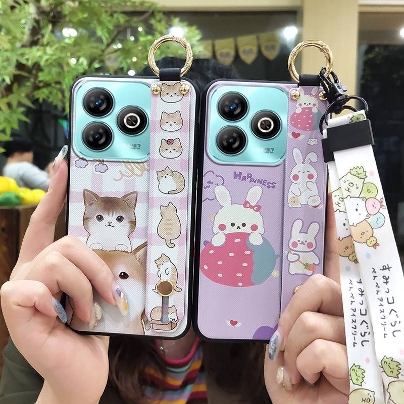 Waterproof Wristband Phone Case For ZTE Blade A75 4G/Z2359 Anti-dust Kickstand Durable Dirt-resistant Phone Holder Cute