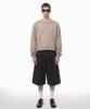 PRINOAR Semi-Crop Long Sleeve T-Shirt - Ginger Beige