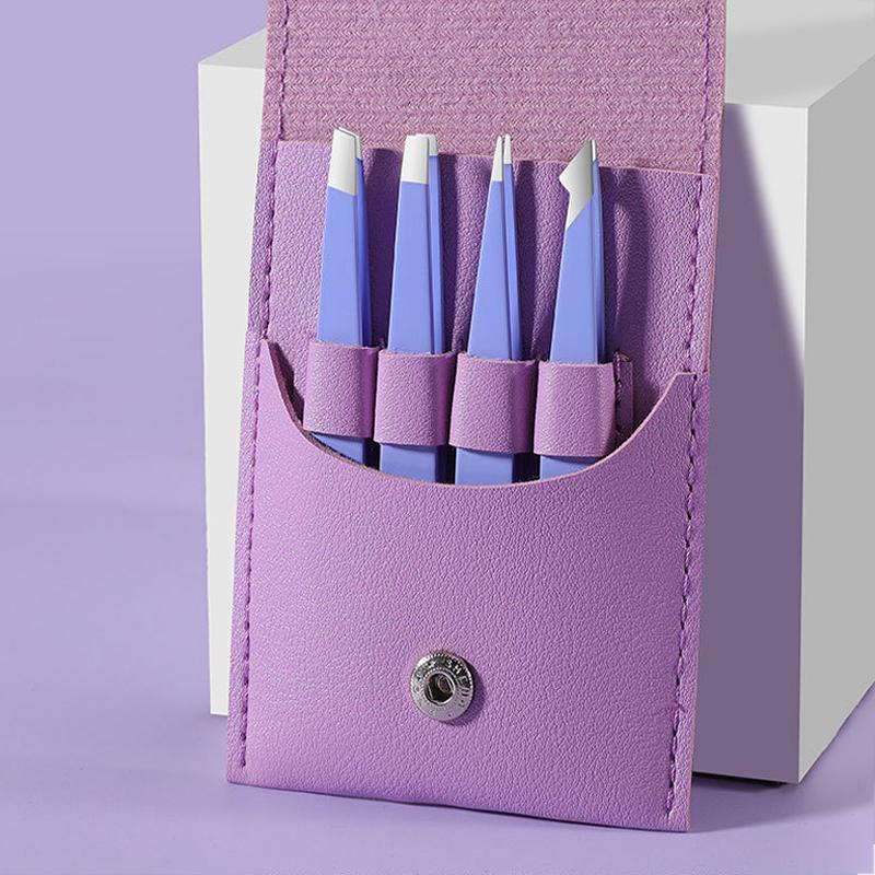 סט פינצט מקצועי 4 חלקים - מושלם להסרת שיער גבות, להסרת קיסמים ושיער צומח פנימה ולגברים ונשים