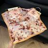 Fashion Black and White Printing Temperament Square Scarf Imitation Silk Korean Version Decorative Scarf Scarf Professional Decorative Shawl Silk Scar