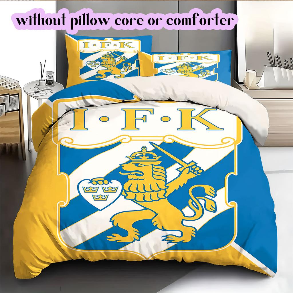 IFK Göteborg football Pattern Bedding,Quilt Set Quilt Cover Pillowcase Home Birthday Gift (1*duvet cover+2*pillowcase,without core)