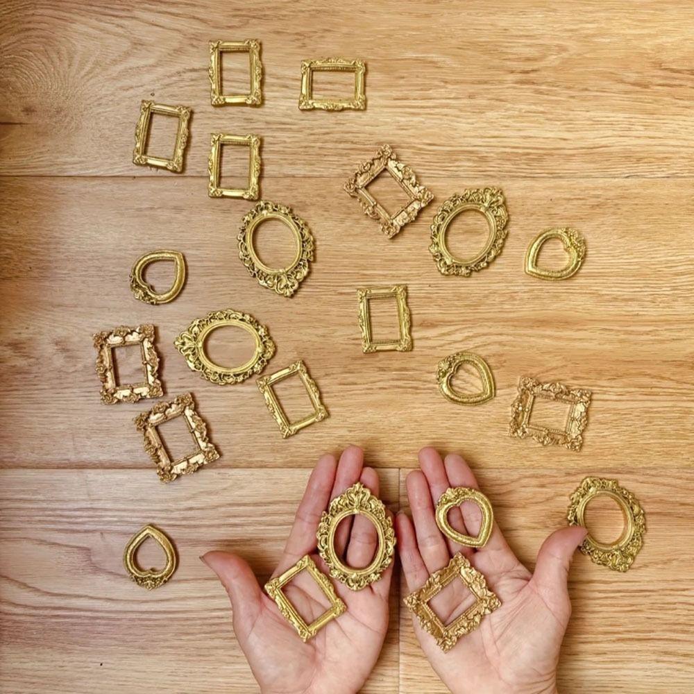 Gold Mini Photo Frames Resin Wedding Photo Display Frames Creative DIY Shadow Box Frame  Home Decor