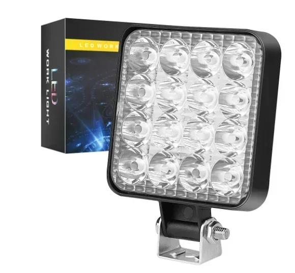 

12 В-24 В водонепроницаемый светодиодный рабочий световой бар квадратный прожектор 48 Вт рабочий свет фара для грузовика внедорожный ночной вождения свет для внедорожника белый