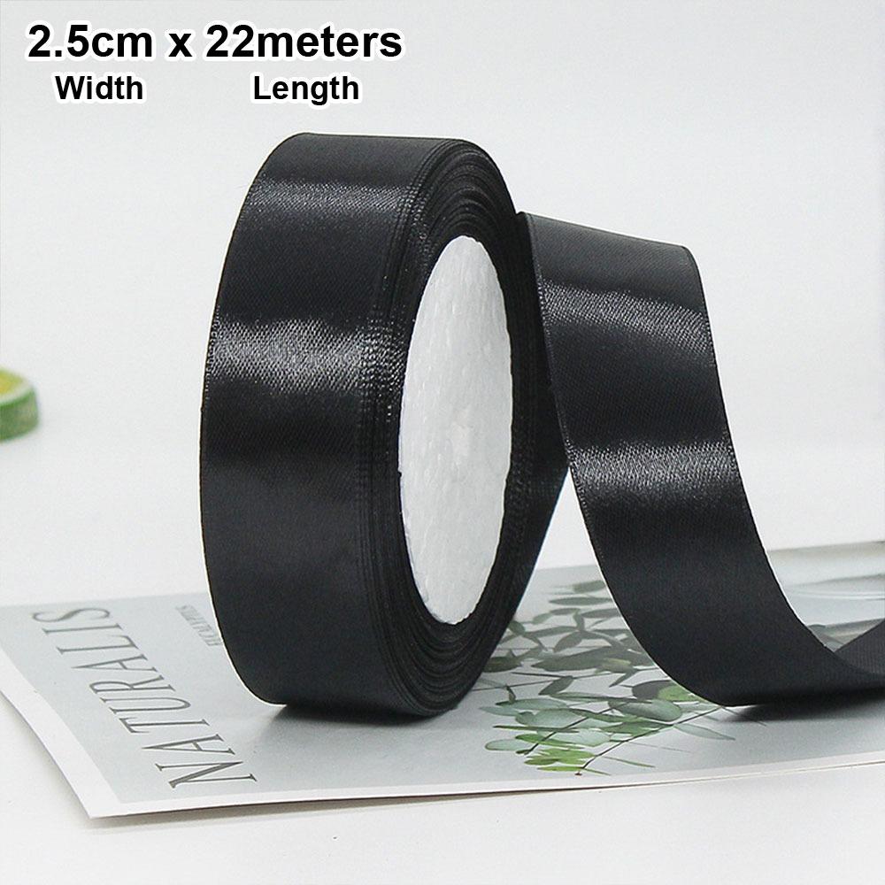 1 Stück 22m Schwarzes Satinband Queen Beerdigungszubehör Neues Schleifenband Geschenk Hochzeitsparty Deko