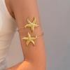 Gold Plated European Star Arm Bracelet - Beach Vacation Style, Openable Design