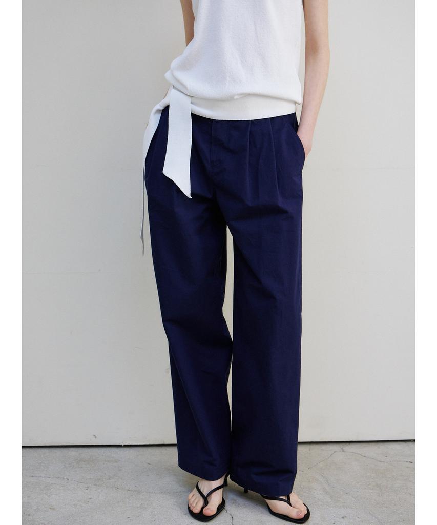 Ninnis Two-Tuck Curved Pants (Navy)