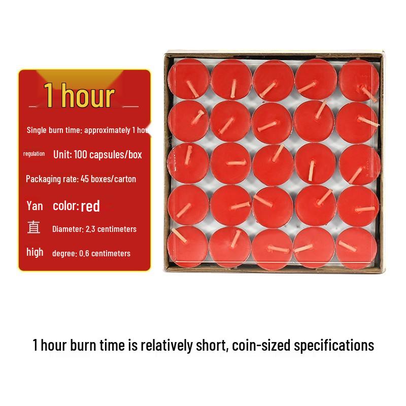 100 Smokeless Ghee Offering Lamps: 4-Hour Ever-Burning Vegetable Oil Candles for Buddha Worship