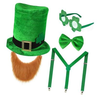 Adjustable Patricks Headwear For Men Women Children In Festival Green Matching Shamrock Outfits And Accessories