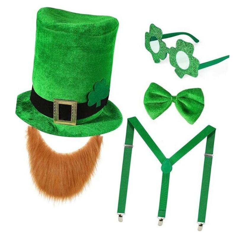 Regulowana Nakrycie Głowy Patricks Dla Mężczyzn Kobiet Dzieci Na Festiwal Zielone Pasujące Do Stroje i Akcesoria z Koniczyną