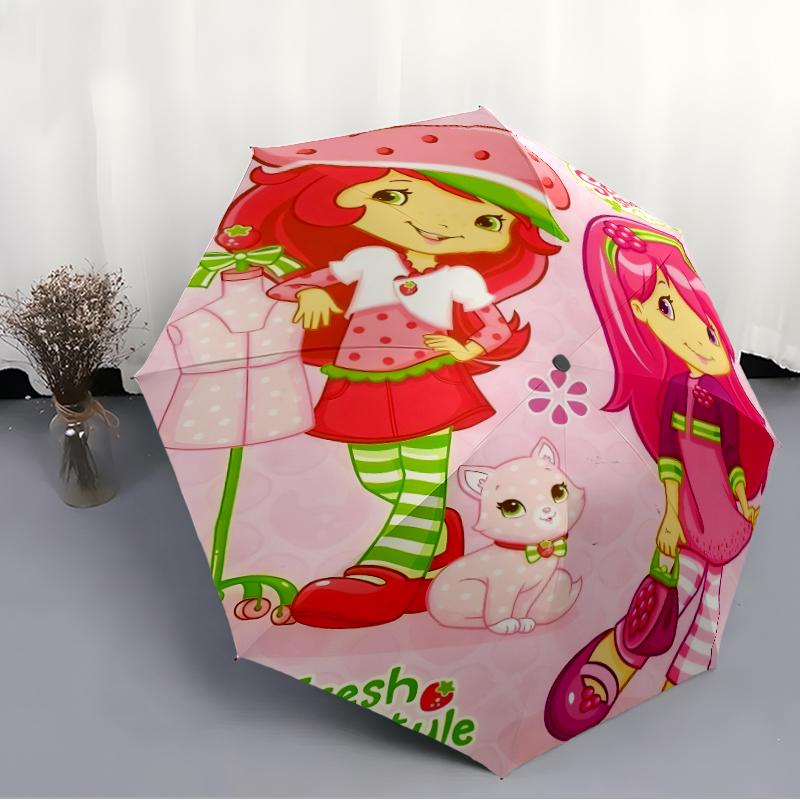 1pc Princess Strawberry Umbrella, Sun Protection, And UV Shielding. It Has Eight Sturdy Ribs for Outdoor Use And Perfect As a Holiday Gift