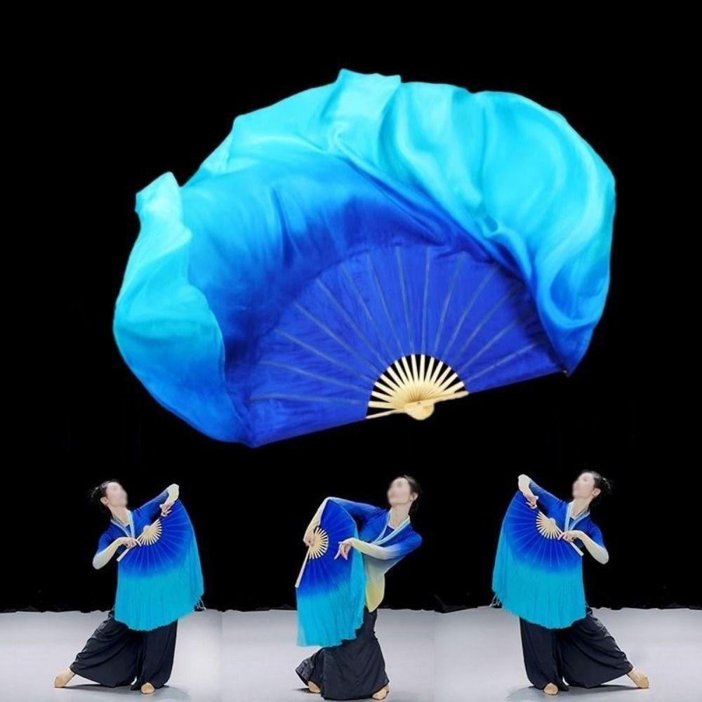 31cm Bamboe Chinese Korte Buikdans Fan Danser Oefening 10/20cm Halve Cirkel Zijde Sjaal Paren Yangko Dans Bamboe Waaiers