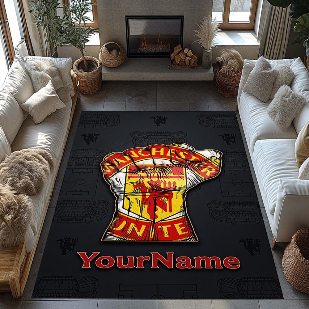 Manchester Personalized Text Carpet Perfect for Foyer Hallway Game Room Living Rooms Antislip Carpet Anime Office Decor