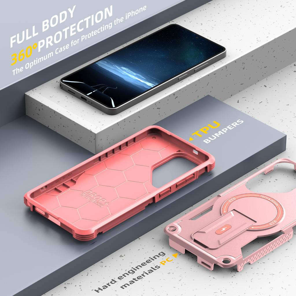 Magnetic Phone Case For Samsung S26 Ultra S25 Plus S24 A16 A16 A57 A37 Lens Protection invisable Bracket Wireless Charging Cover