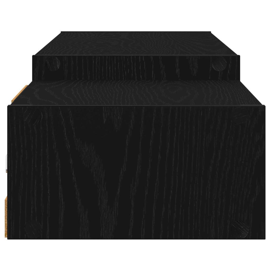 Wall Mounted TV Cabinet Wall Bracket Black Oak