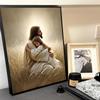 Jezus God Lam Engel Jongen Meisjes Bidden Bijbel Minimalistische Esthetiek Print Canvas Schilderij voor Woonkamer Moderne Woondecoratie