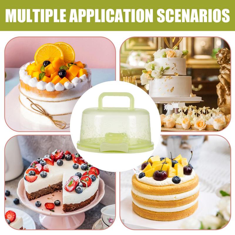 Cake Transport Container Cake Holder With Lid Handle Transparent Dome Reusable Airtight Case For Bakery Party Display Serving