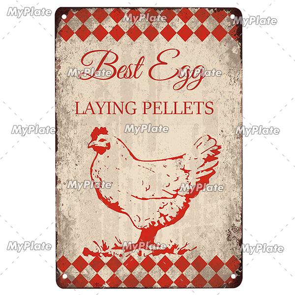 MyPlate Fresh Egg Metal Sign Vintage Plaque Tin Sign Home Decor Bar Sign Coop Ckicks Art Poster Outdoor Decor