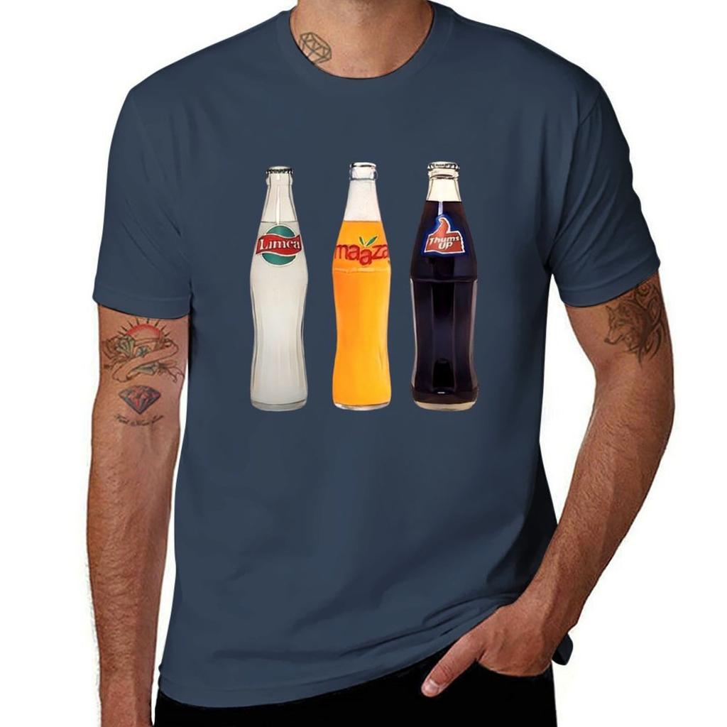 Limca X Maaza X Thums Up T-Shirt Kunstmuster Gedruckt Lässiges Oberteil