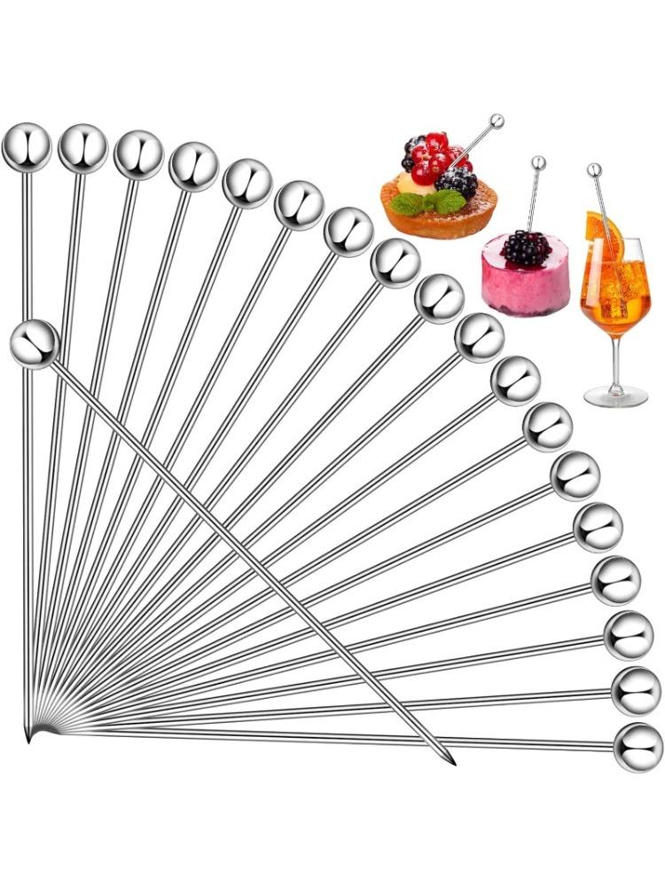 

Шпажки для коктейлів з нержавіючої сталі, багаторазові, які можна мити, зубочистки для коктейлів, металеві шпажки, палички для коктейлів для напоїв 4,3 дюйма