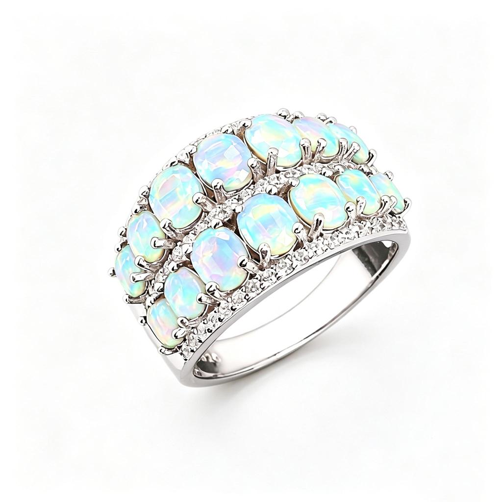 Exquisite 925 sterling silver ring natural opal October Birthstone real gemstones fine jewelry for women's Anniversary gifts