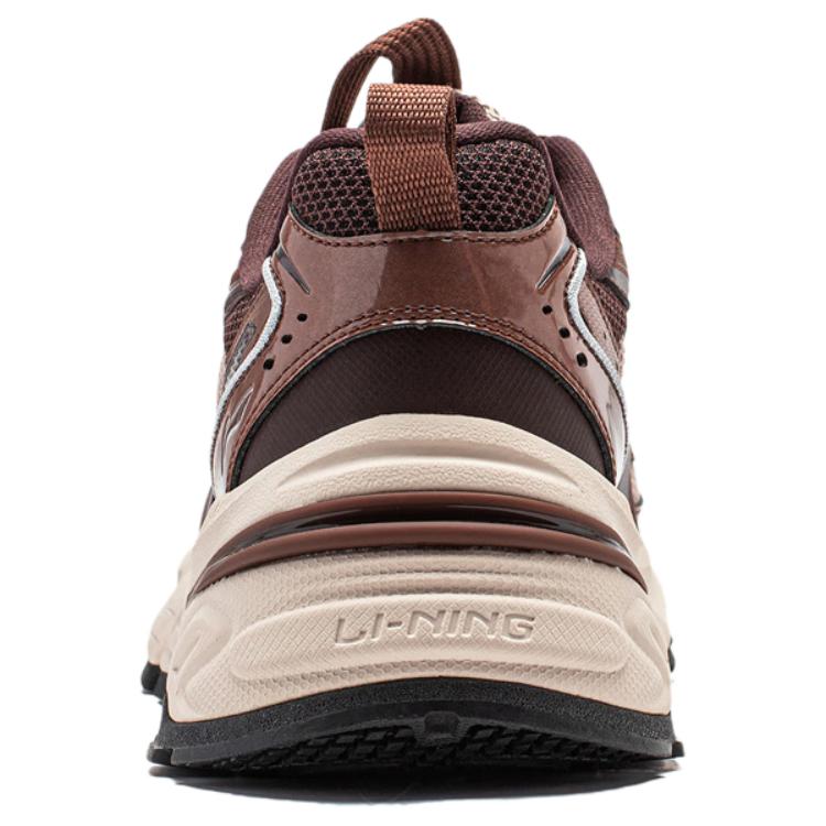 Li-Ning Classic Retro Breathable Height-Increasing Low-Top Casual Shoes Men sneakers Brown AGCU025-5