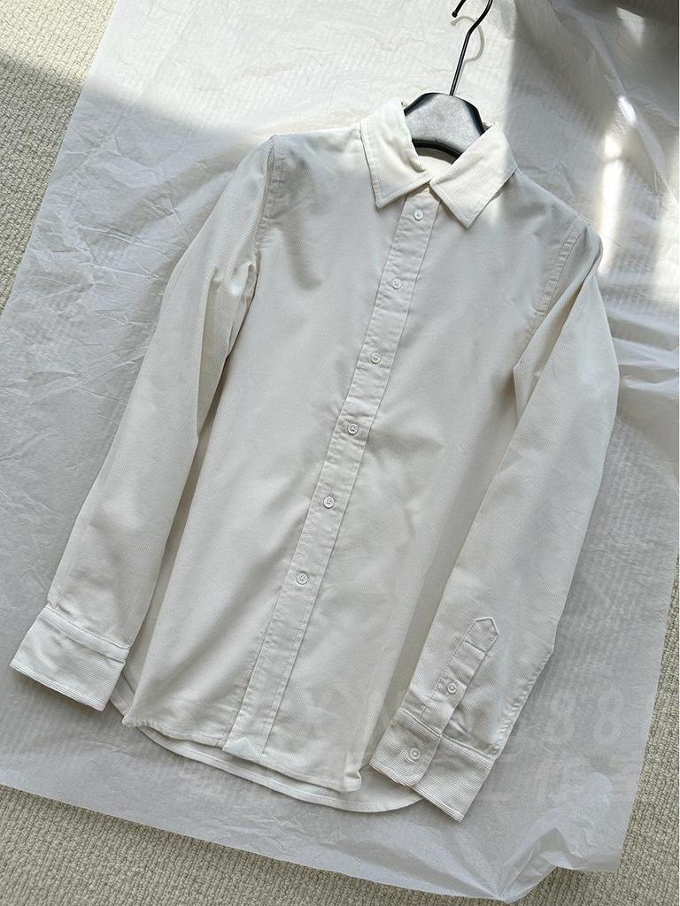 Damska Koszula z Bawełny Sztruksowej Premium z Haftem, Długim Rękawem i Kołnierzykiem – Wszechstronna Nowość