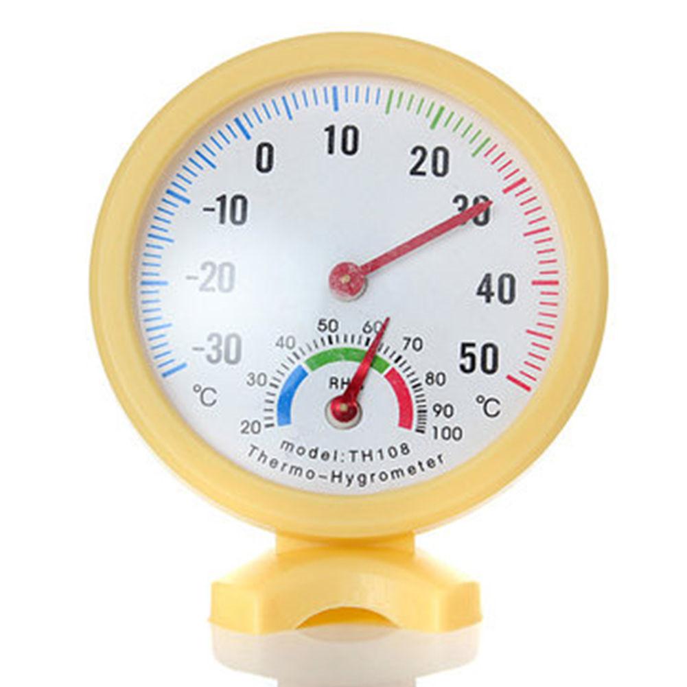 TH108 Temperatur-Feuchtigkeitsmesser Mini Rund Analoges Hygrothermograph Messwerkzeug Innen Außen Wandhygrometer Für Zuhause
