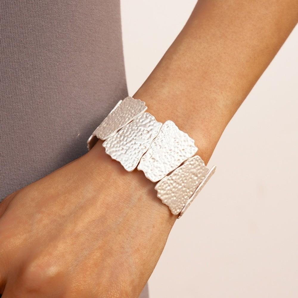 Flower Zinc Zinc Alloy Metal Wide Bangle Hollow Exaggerated Bracelet Creative Metal Cuff Bangles  Lady