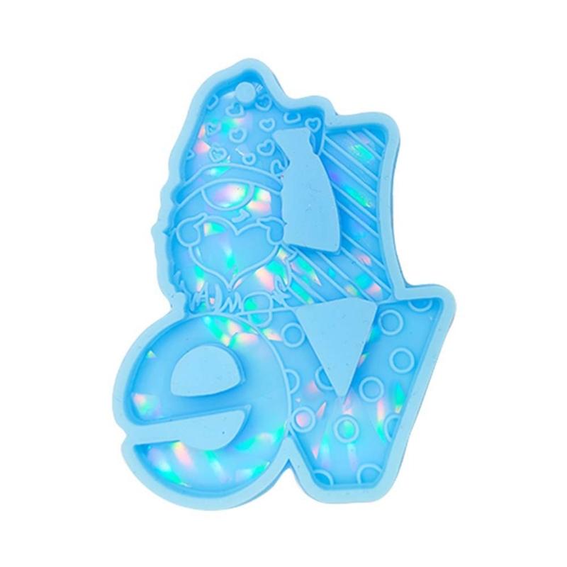 Holographic Resin Molds Christmas Gnome Silicone Molds Resin Pendant Molds for DIY Craft Keychain Charms Jewelry Pendant