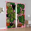 2D Flat Printing 2pcs Curtain Scene Curtains Colorful Tropical Leaves Digital Printed Polyester Drapes Family Party Decoration